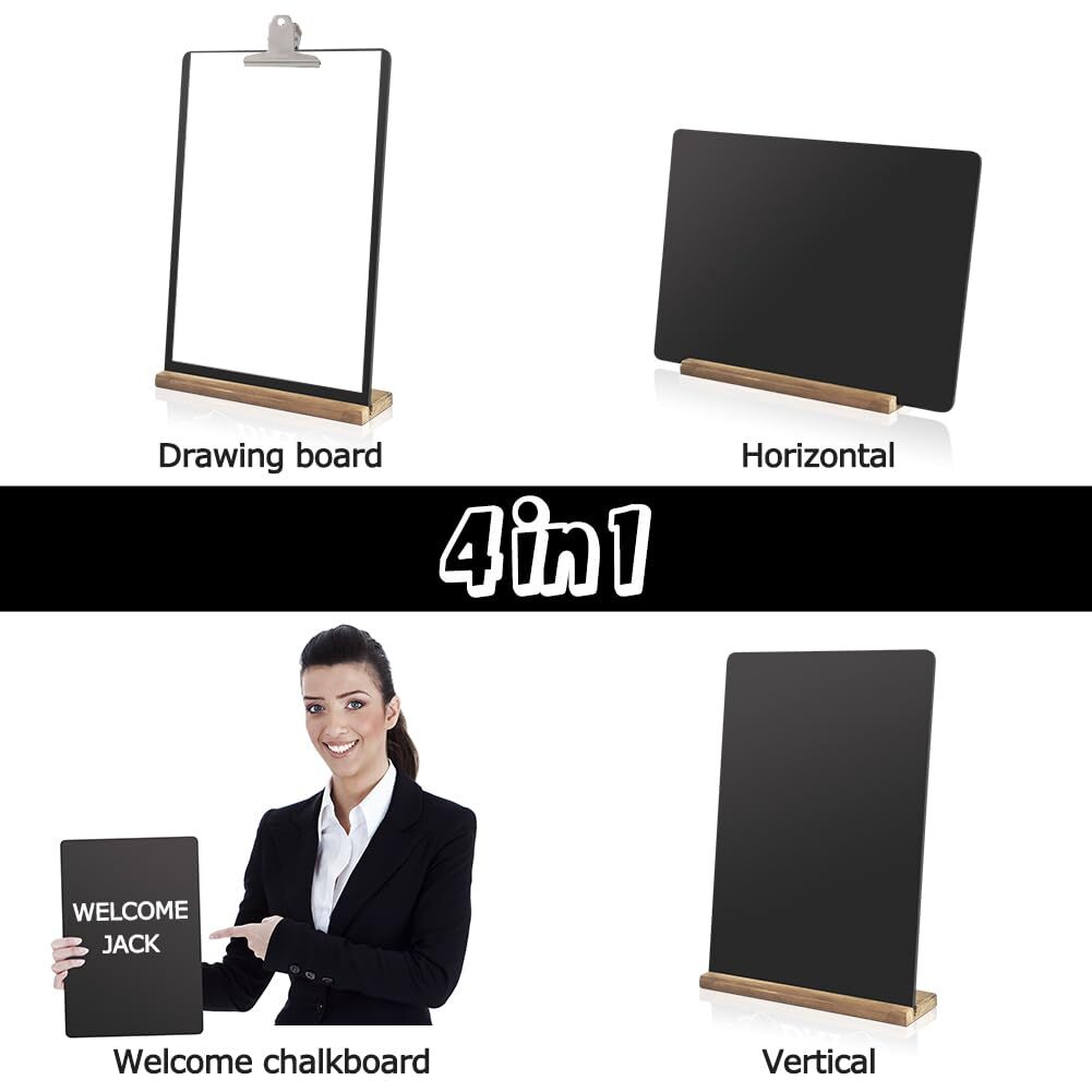 Double-Sided Tabletop Chalkboard Set Wooden Chalkboards Signs for Café Menus …