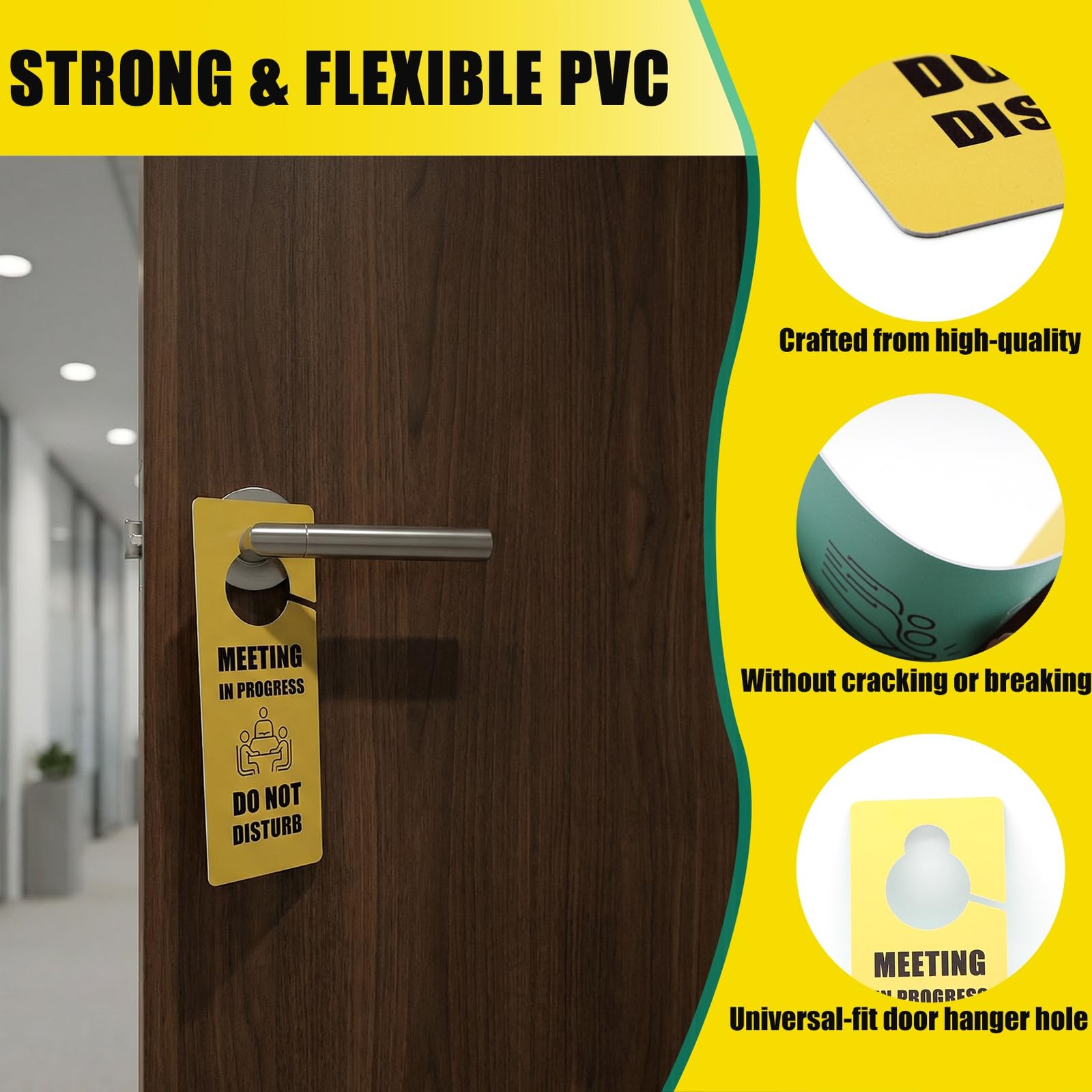 2 PCS Meeting In Progress Available Sign Office Door Hanger Status Indicator