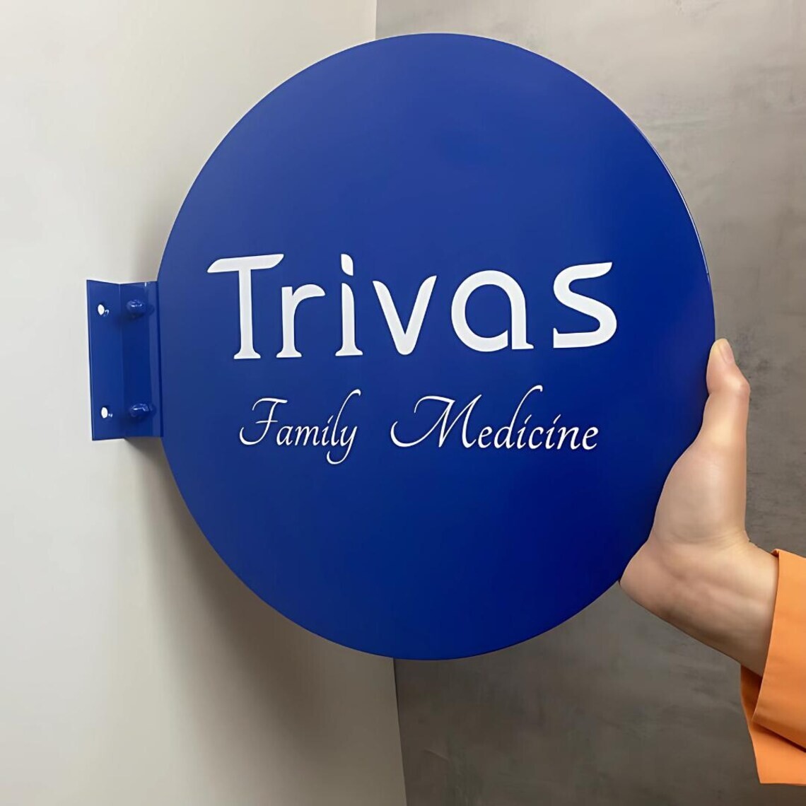 Wall-Mounted Round Blade Sign | Double-Sided Outdoor Business Logo Sign
