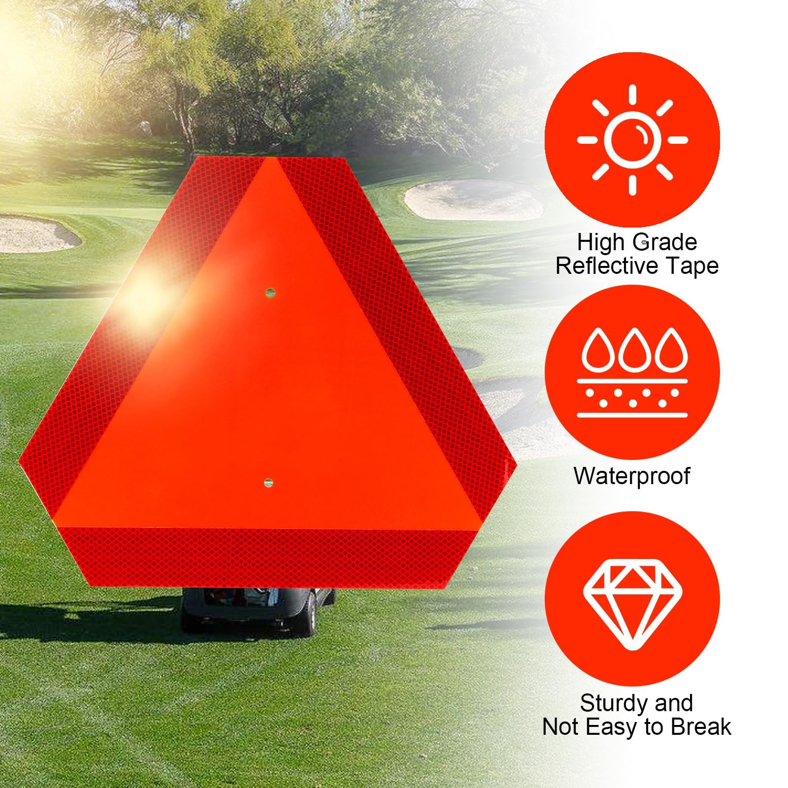 Señal triangular de aluminio para vehículos de movimiento lento (tractor)