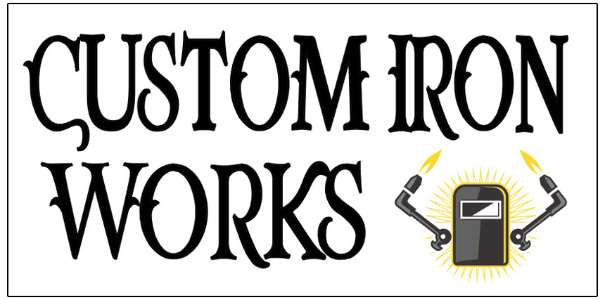 CUSTOM IRON WORKS Vinyl Banner advertising Sign. Full color 2×4 ft, 2×6, 3×10