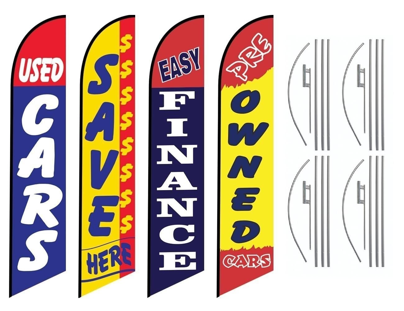 Car Dealership Promotional Package – 4 Swooper Feather Flags for Outdoor…