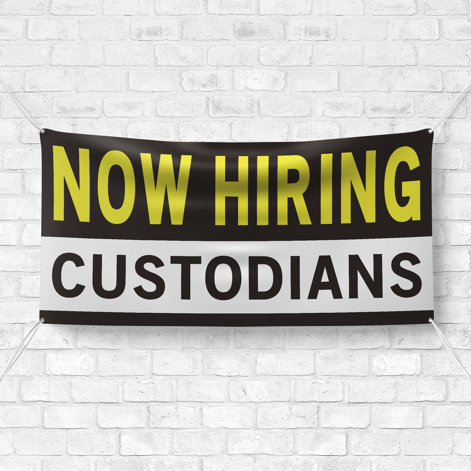 Now Hiring Custodians 13 oz Heavy Duty Vinyl Banner Jobs Available Custodial
