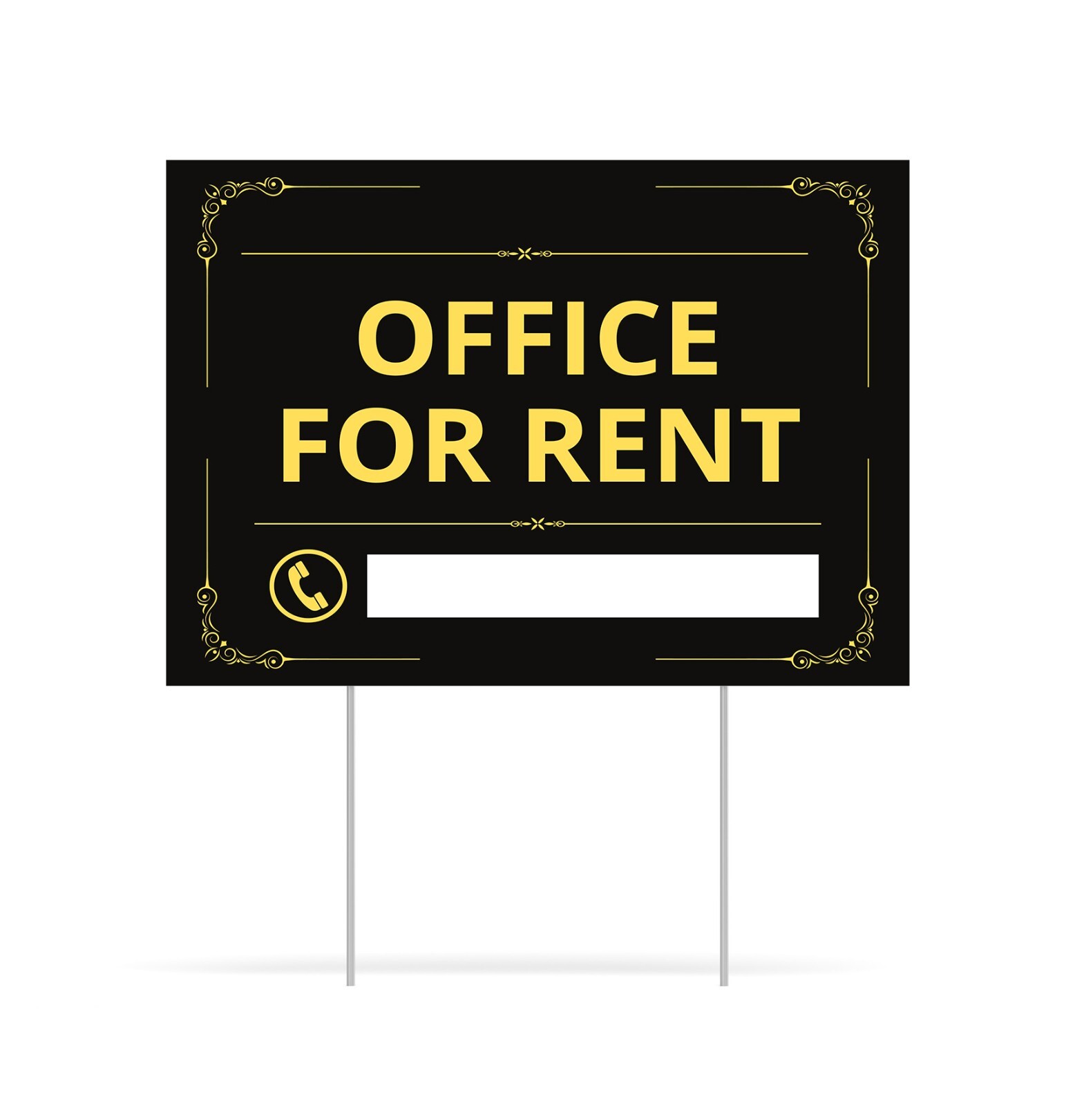 Yard Signs-“Office For Rent” Yard Signs-FREE STAKES- 12″x18″- 18″x24″ – 24″x36″