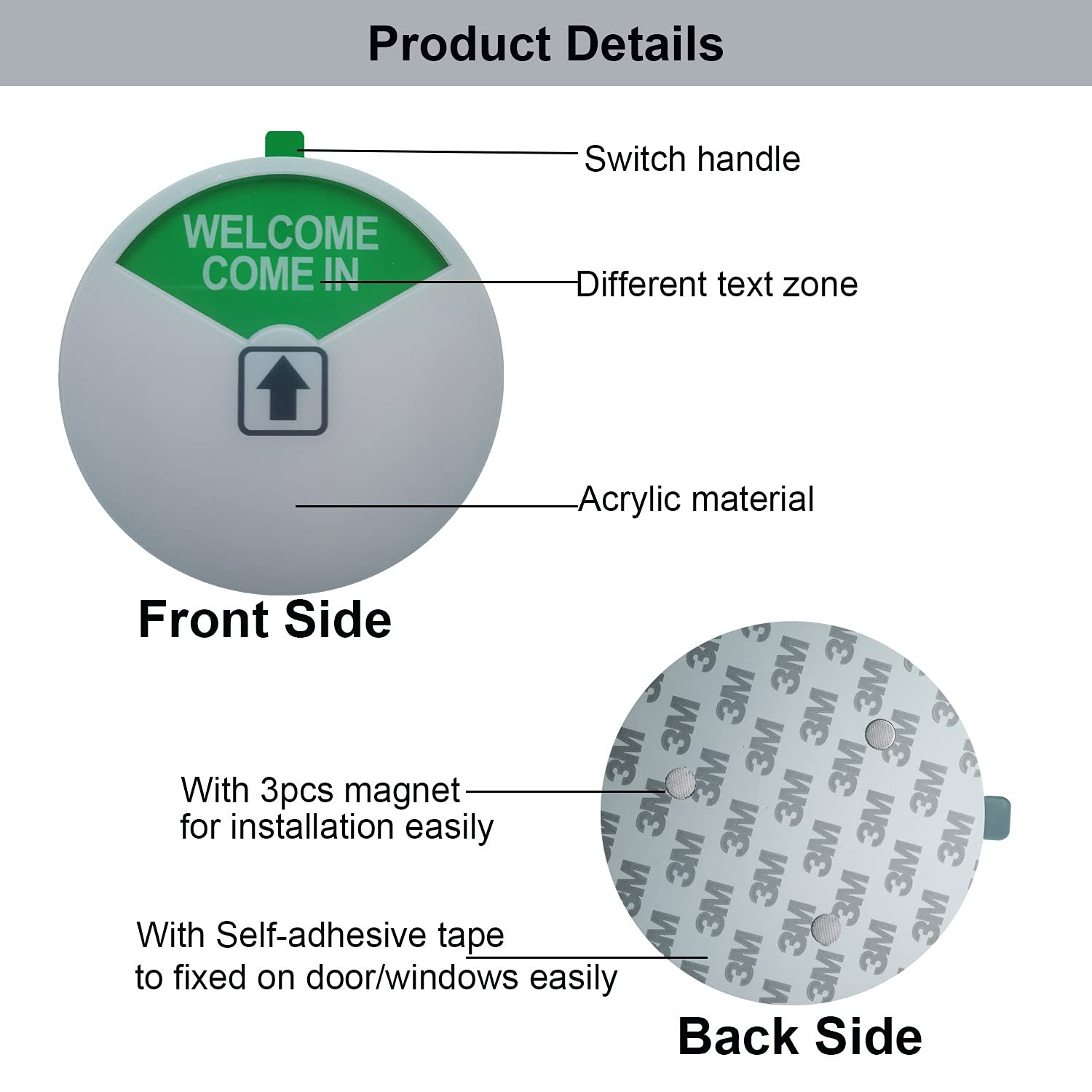 Privacy Door Sign, Welcome Come In/In a Meeting/Out of Office/Office/Conference