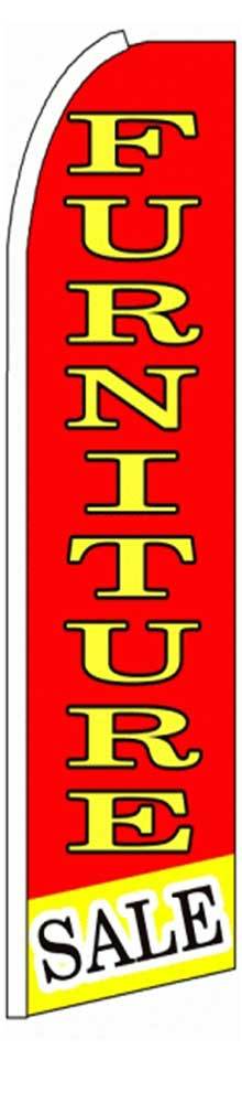 Furniture Sale Red Yellow Flutter Swooper Flag Advertising Sign 3’ Wide Banner