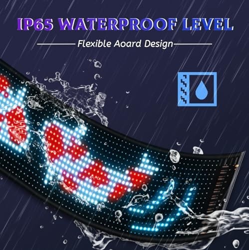 Programmable LED Car Window Sign Bluetooth App Control Custom Text Display
