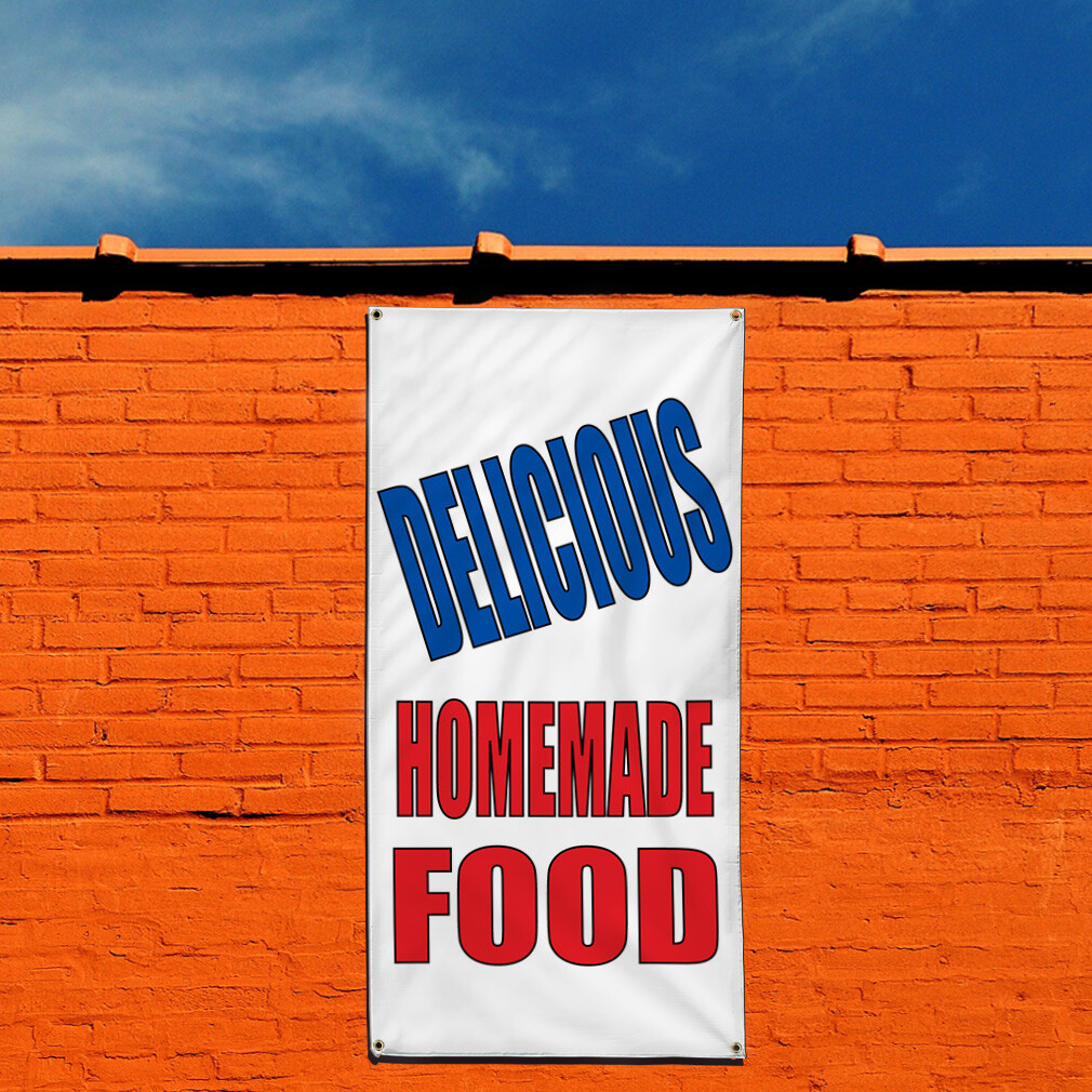 Vertical Vinyl Banner Multiple Sizes Delicious Homemade Food Business Outdoor