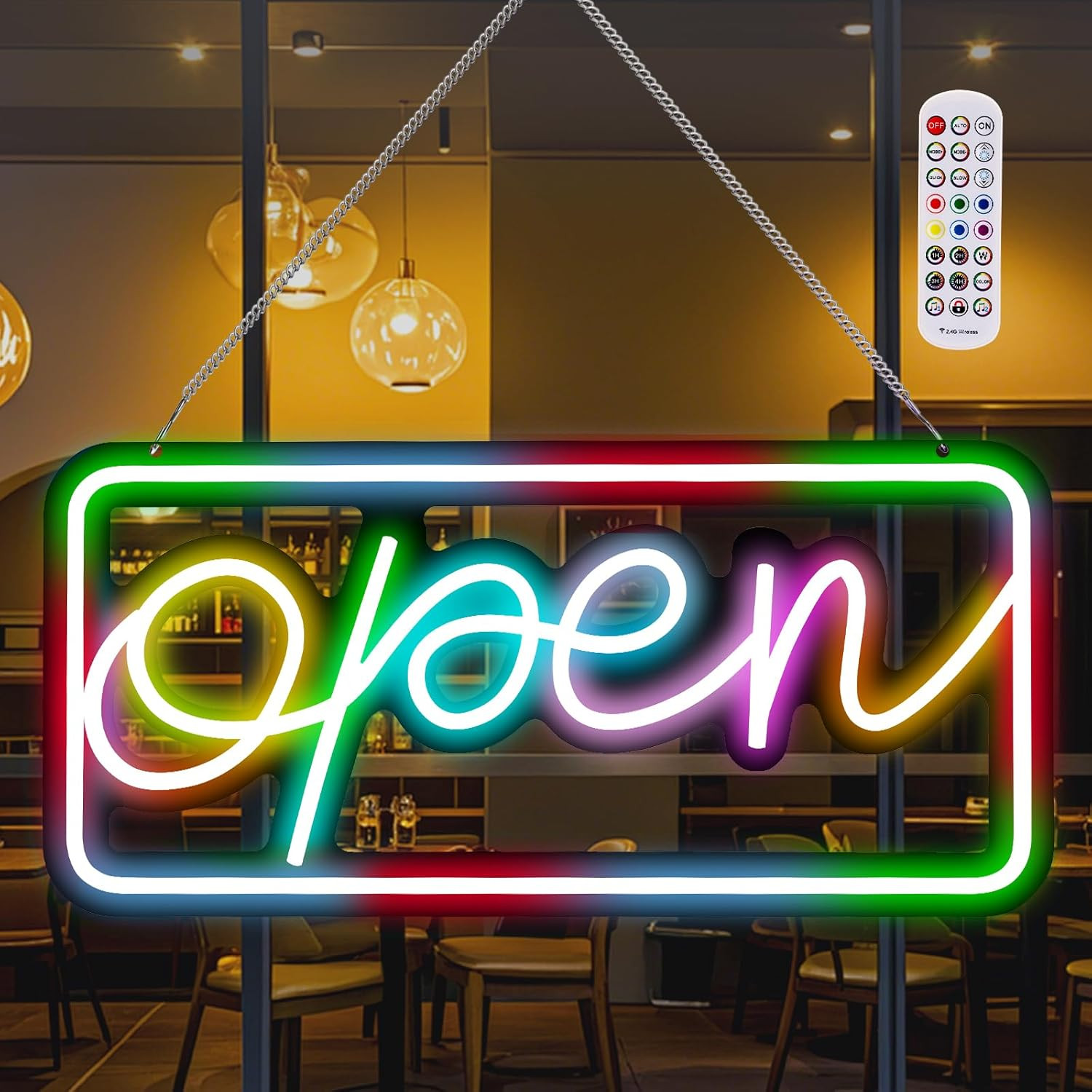 Led Open Signs for Business,Colorful and High Brightness LED and Remote Control,