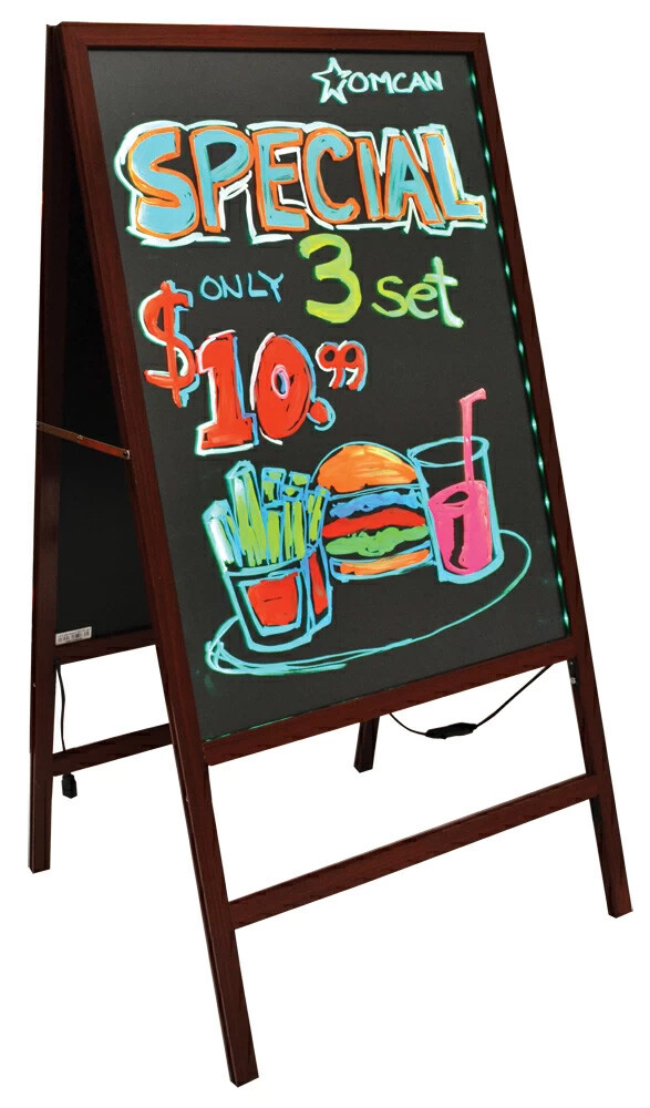 Large LED Message Writing Board, 19″ x 26″ Illuminated Erasable Neon Menu Sign