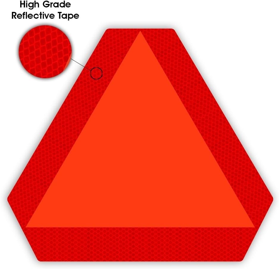 T R Metal Slow Moving Vehicle Sign 14 in x 16 in 2‑Pack Reflective
