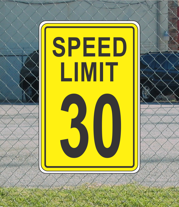 Yellow Speed Limit 30 Metal Sign for Street Road Highway Parking Lot 12″x18″ mph