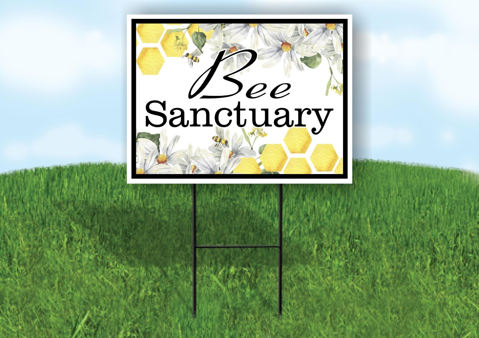 Bee Sanctuary Yard Sign with Stand LAWN SIGN