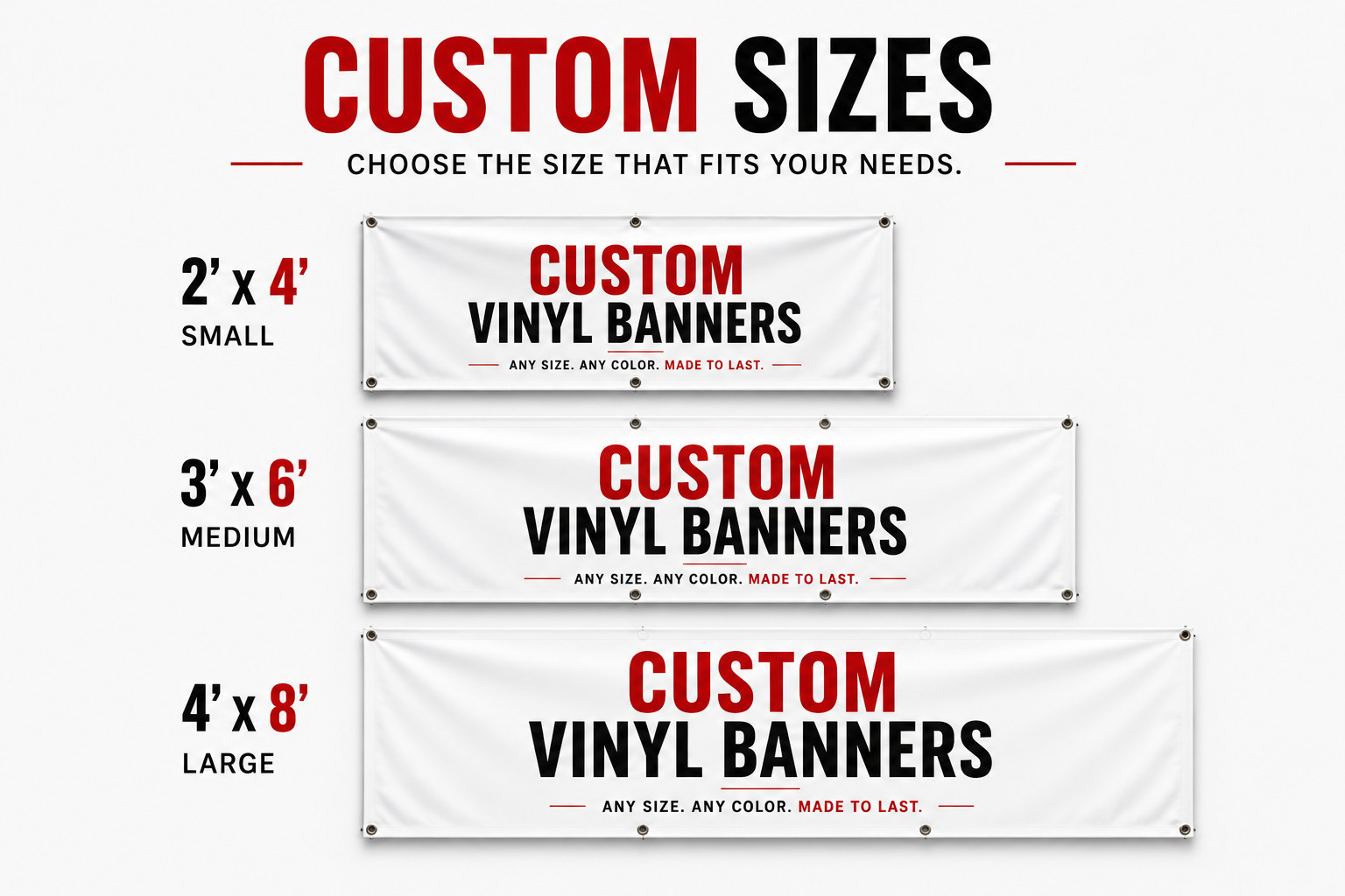 Custom Vinyl Banner 13oz Heavy Duty Waterproof UV Resistant Fast Ship