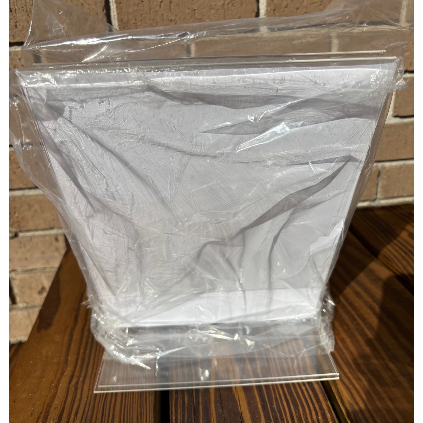 Acrylic Photo Frame 8.5×11 Vertical Clear Plastic Display Sign Picture Easel NWT