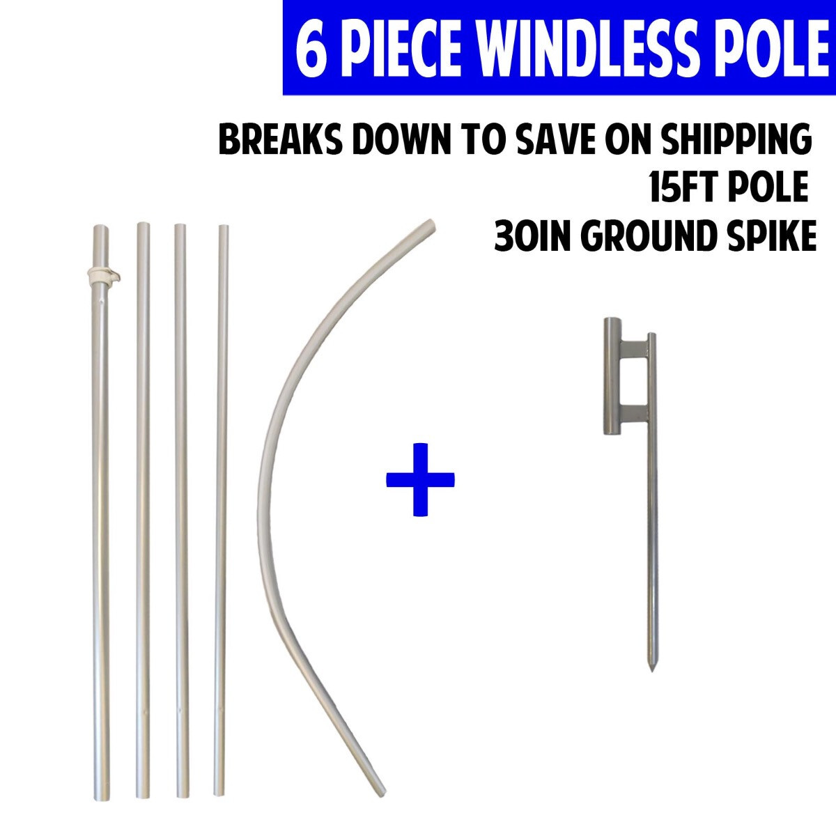 Poutine Windless Banner Swooper Flag Pole Kit Concession Food