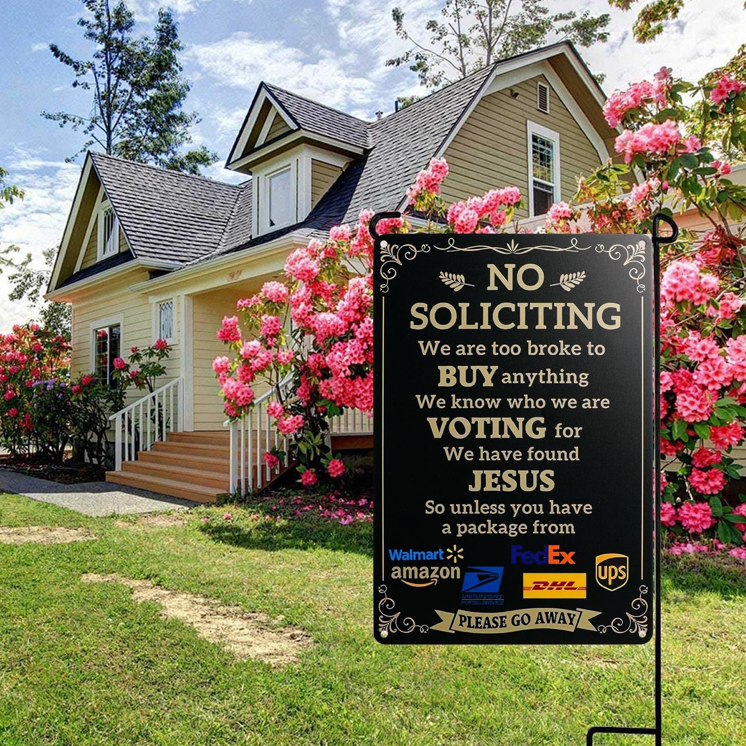 No Soliciting Sign for House Front Door Funny No Soliciting Signs for Home Se…