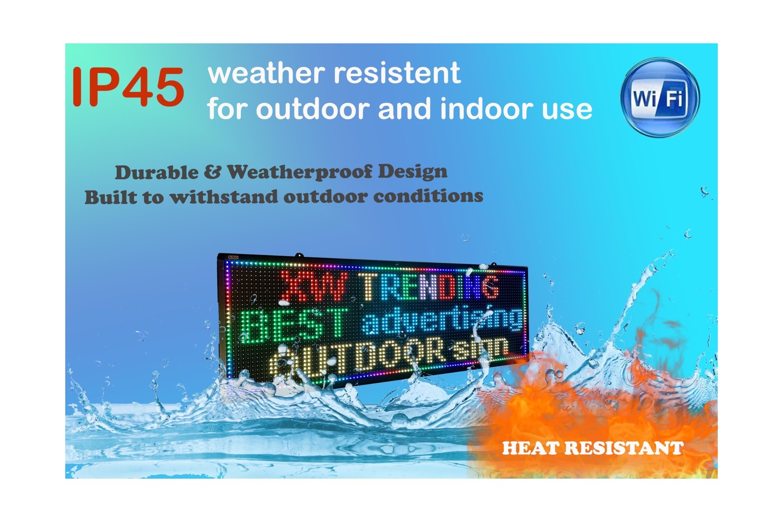 LED sign, scrolling sign 40″ x 14″, WiFi perfect tool for advertising, color …