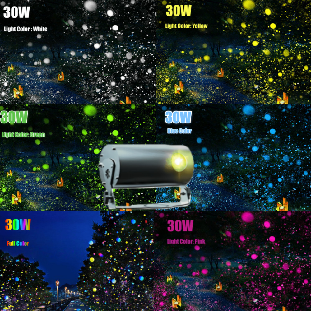 30W Outdoor Dynamic Firefly LED Starry Sky Projection Light For Home Garden Deco