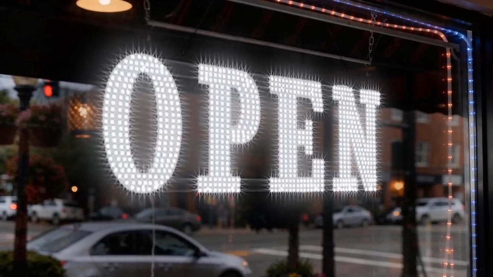 Extra Bright 40″x14″ LED Open Sign – High Visibility Business Sign for Stores, B
