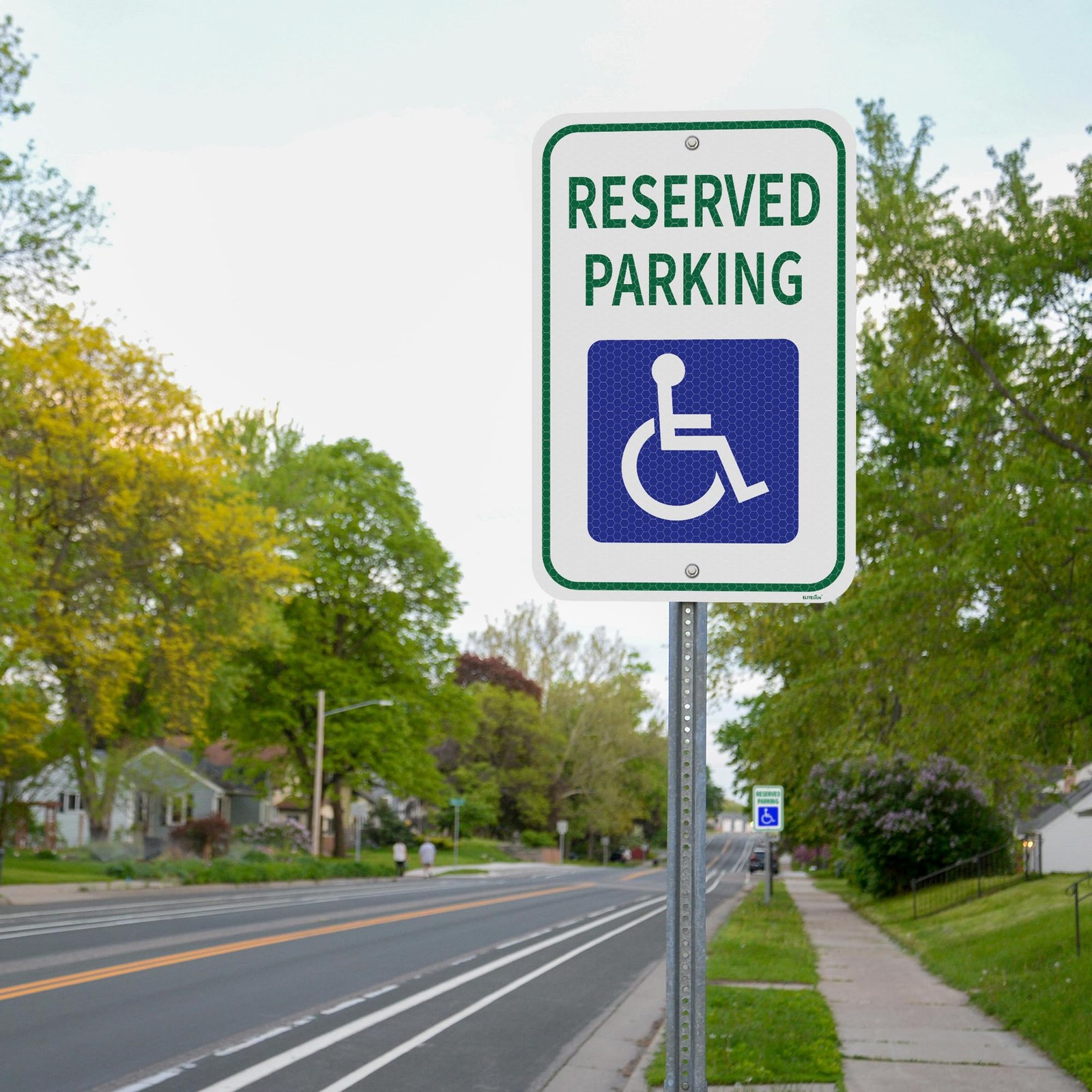 2 PCS 12×18 Inch Handicap Reserved Parking Sign 4M Reflective Weather Resist