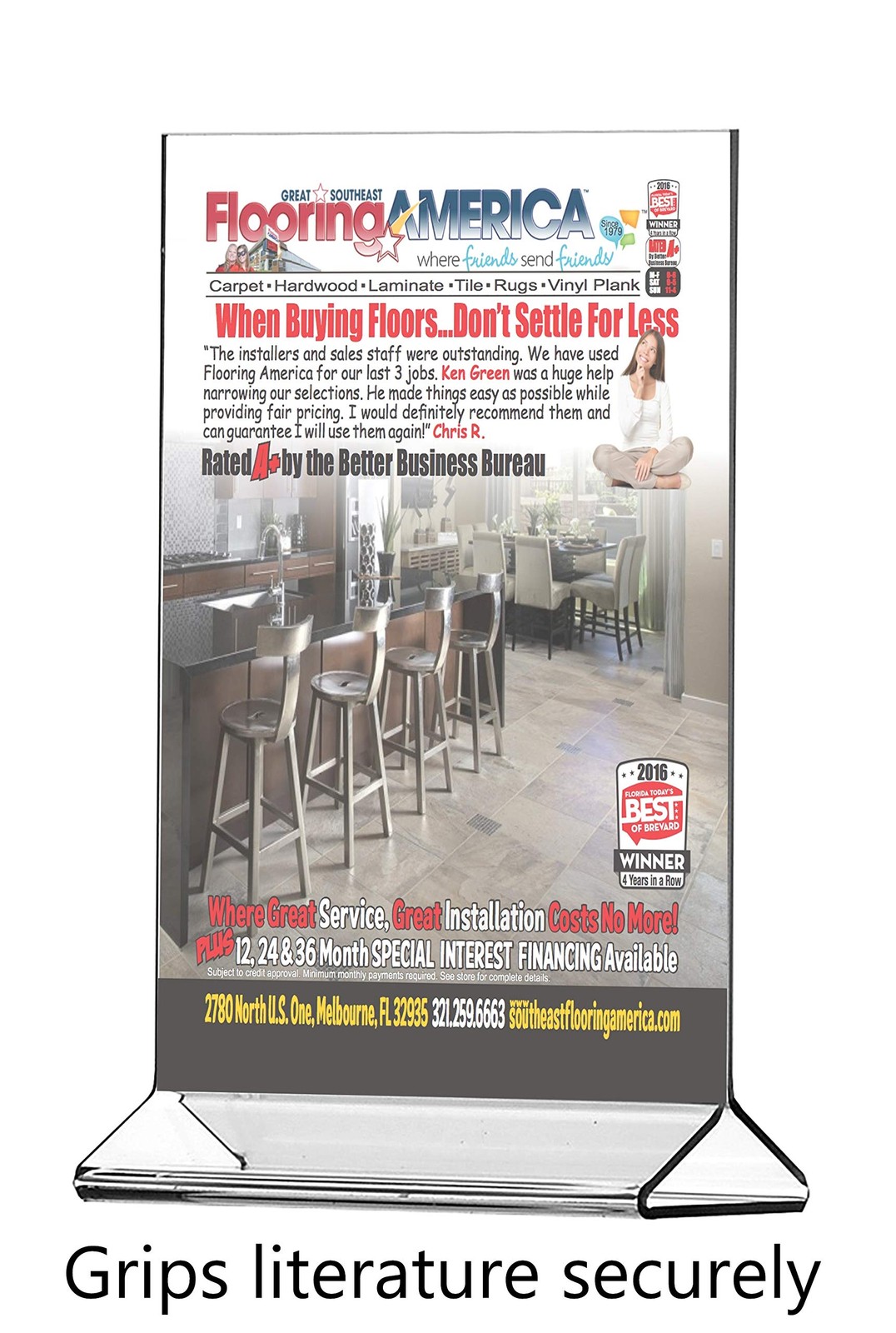 Marketing Holders 2 Pack Half Sheet Advertisement Holder 5.5″w x 8.5″h, Clear
