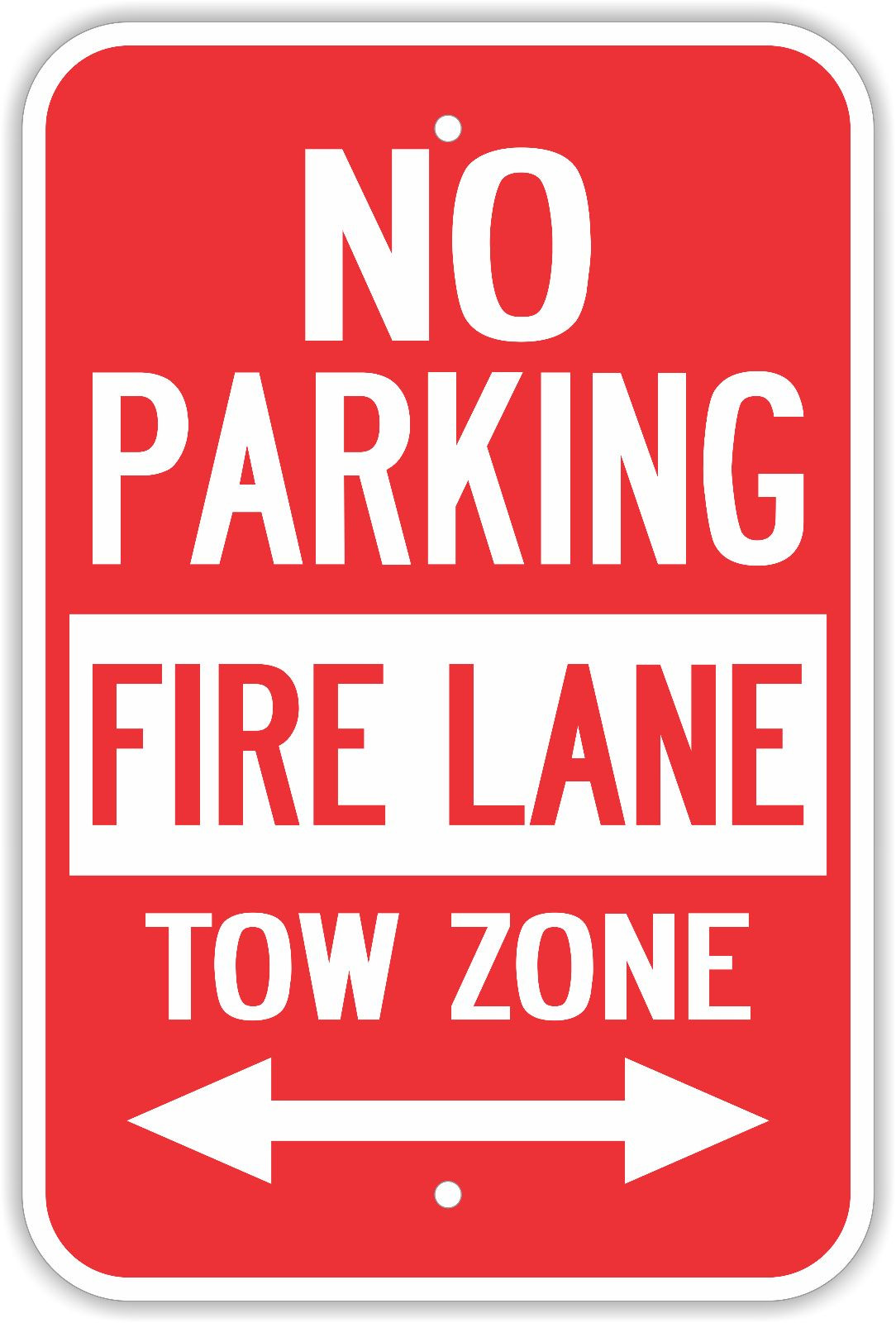 12″X18″ NO PARKING FIRE LANE TOW ZONE ALUMINUM SIGNS Heavy Duty Metal Arrows