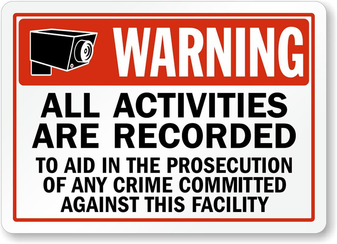 Warning Aluminum Sign 8×12 Inch Weatherproof Metal Business Sign Outdoor