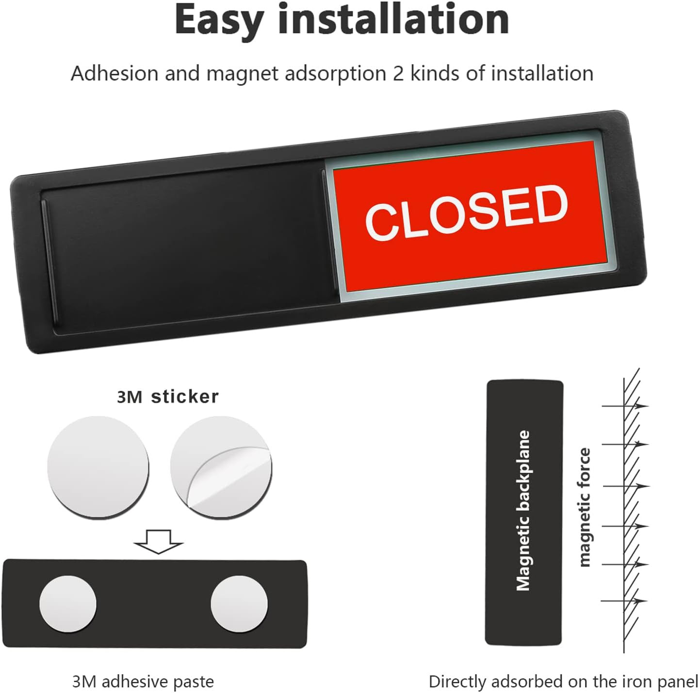 Open Closed Sign, Open Signs Privacy Slide Door Sign Indicator for Business Stor