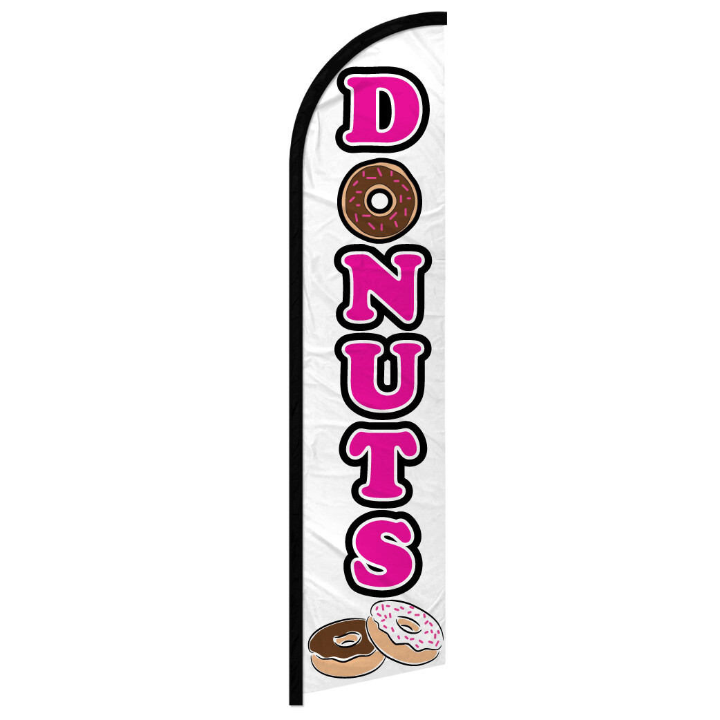 Donuts Windless Swooper Flag Food Concessions WHT