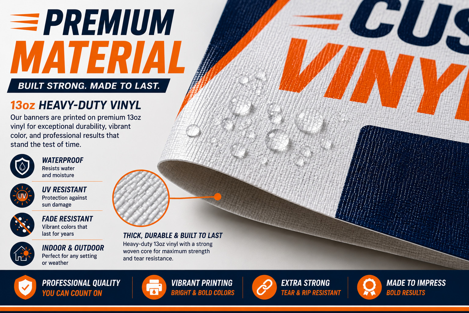Custom Vinyl Banner Personalized Outdoor Sign Waterproof UV Resistant 13oz