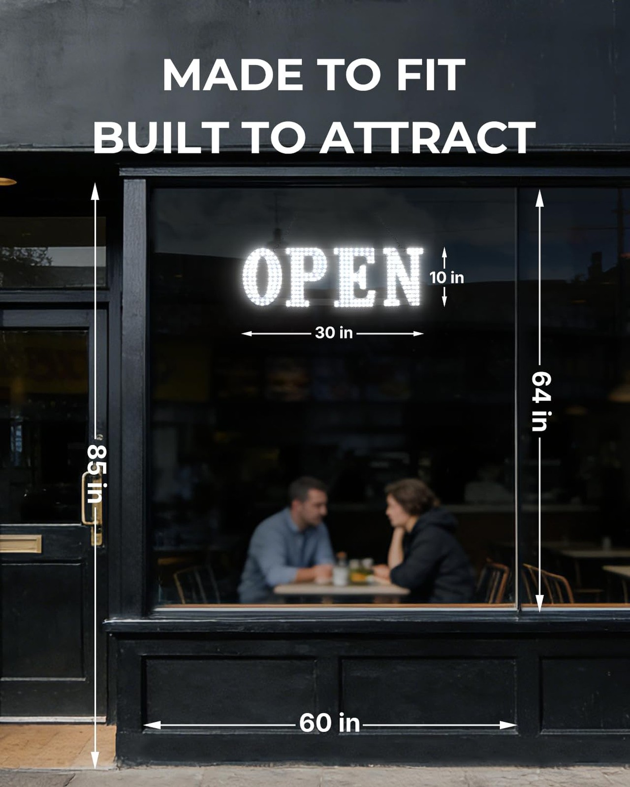 Open Sign for Business, 30″x10″ Jumbo Open Sign with Timer and Remote Control…