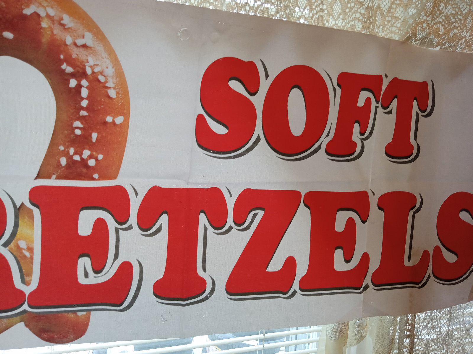 SOFT PRETZELS Advertising Vinyl Banner Flag Sign CARNIVAL FAIR SIGN 18″X48″