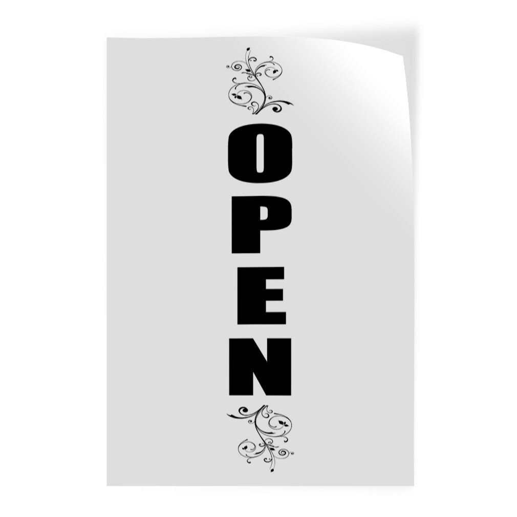 Door Decals Vertical Vinyl Stickers Multiple Sizes Open Business Advertisement