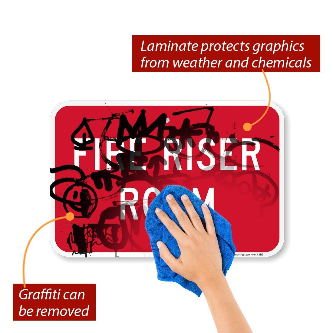12 x 18 inch “Fire Riser Room” Metal Sign with Pre-Cleared Holes Screen Print…