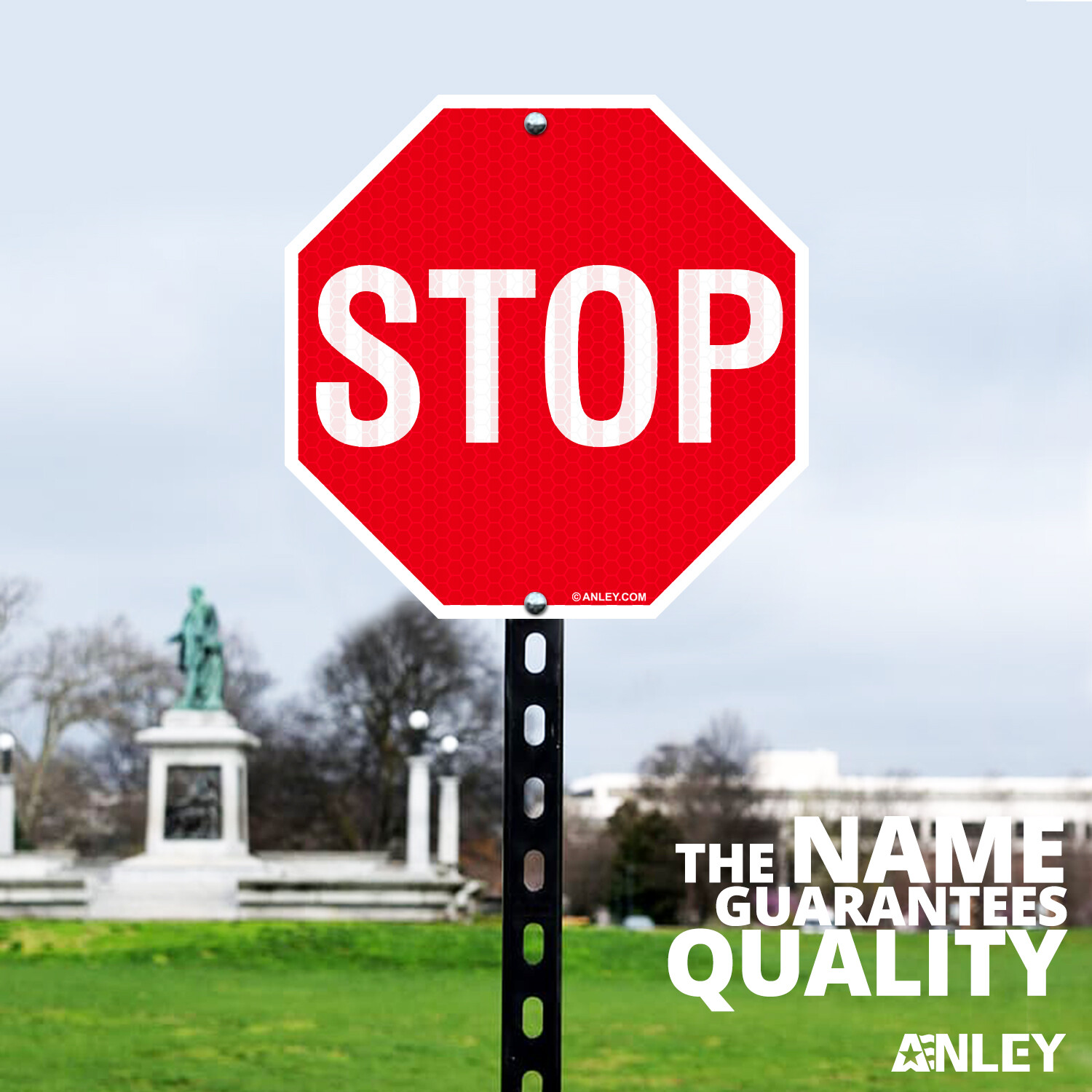 ANLEY Stop Sign 12 X 12 in – Diamond Grade Reflective at Nights Aluminum