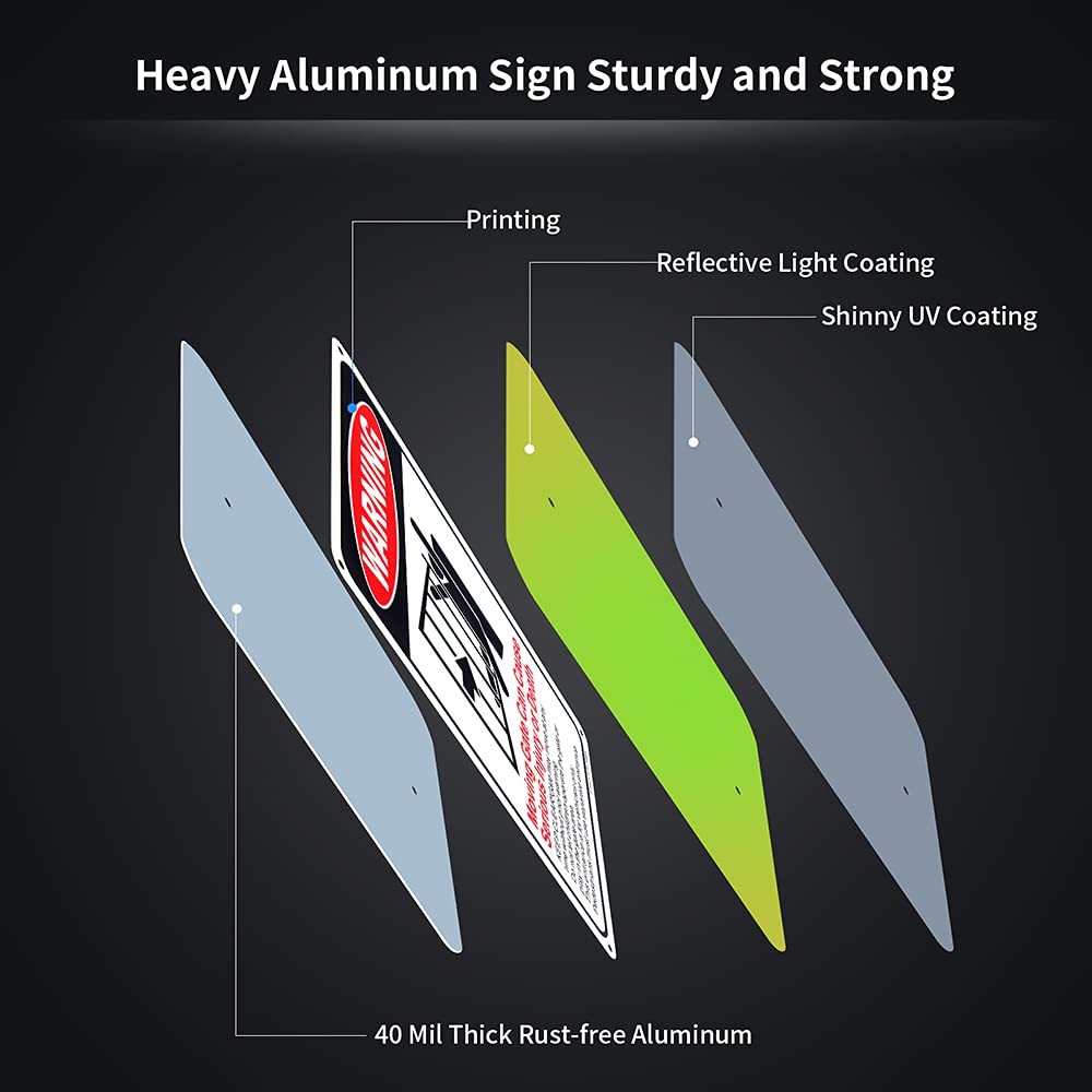 Enjoyist 2-Pack Moving Gate Sign – Can Cause Serious Injury or Death 10″x 7″ …