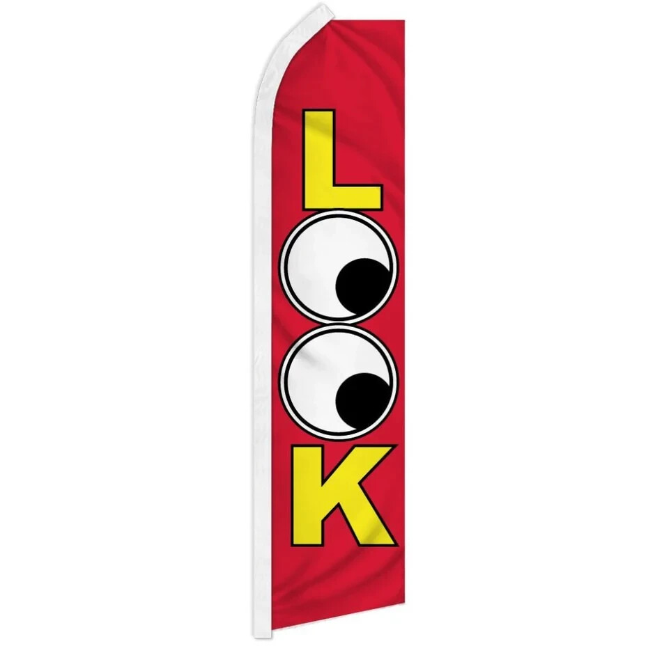 Look Red Swooper Flutter Feather Advertising Retail Auto Sales Business Flag