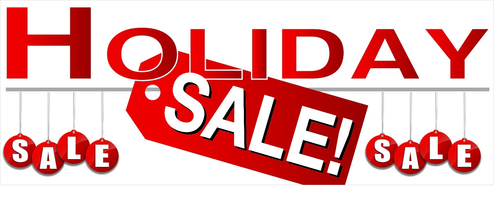 Holiday Sale Banner 24″x64″ Free Shipping & Customization, Ready to Hang!
