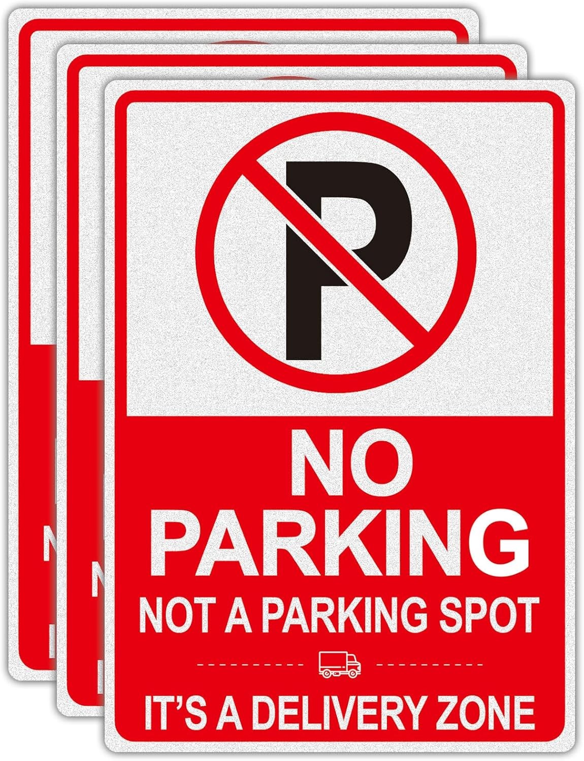No Parking Signs, No Parking Loading Zone Sign, 3 Pack 7×10 Inch Reflective Viny