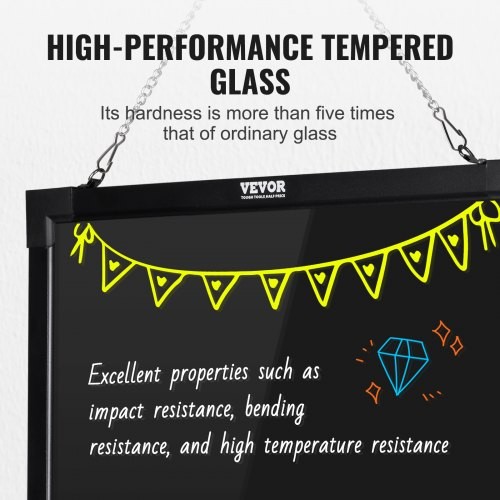VEVOR LED Message Writing Board 24″x16″ Illuminated Erasable Lighted Chalkboard