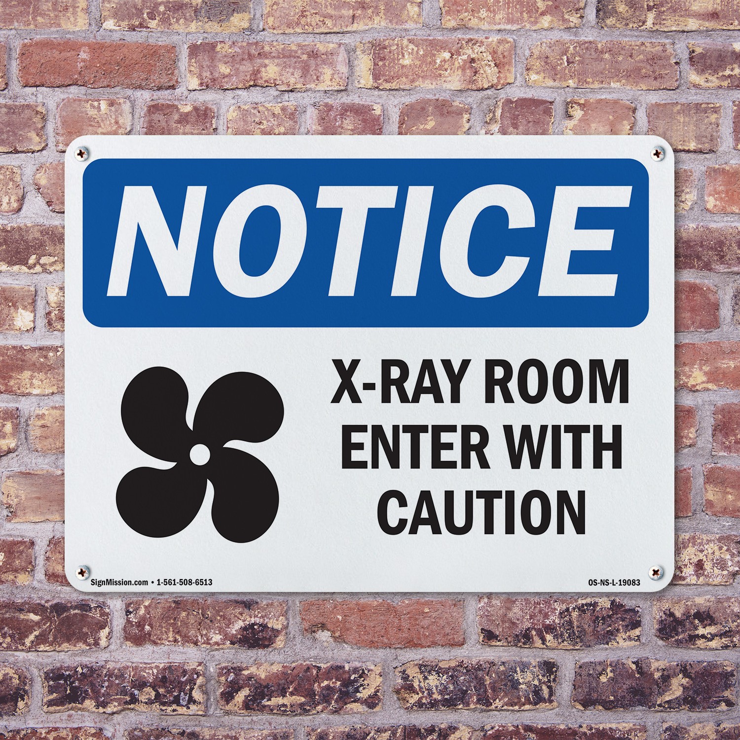 X-Ray Room Enter With Caution OSHA Notice Sign Metal Plastic, Decal 5 or 10 Pack