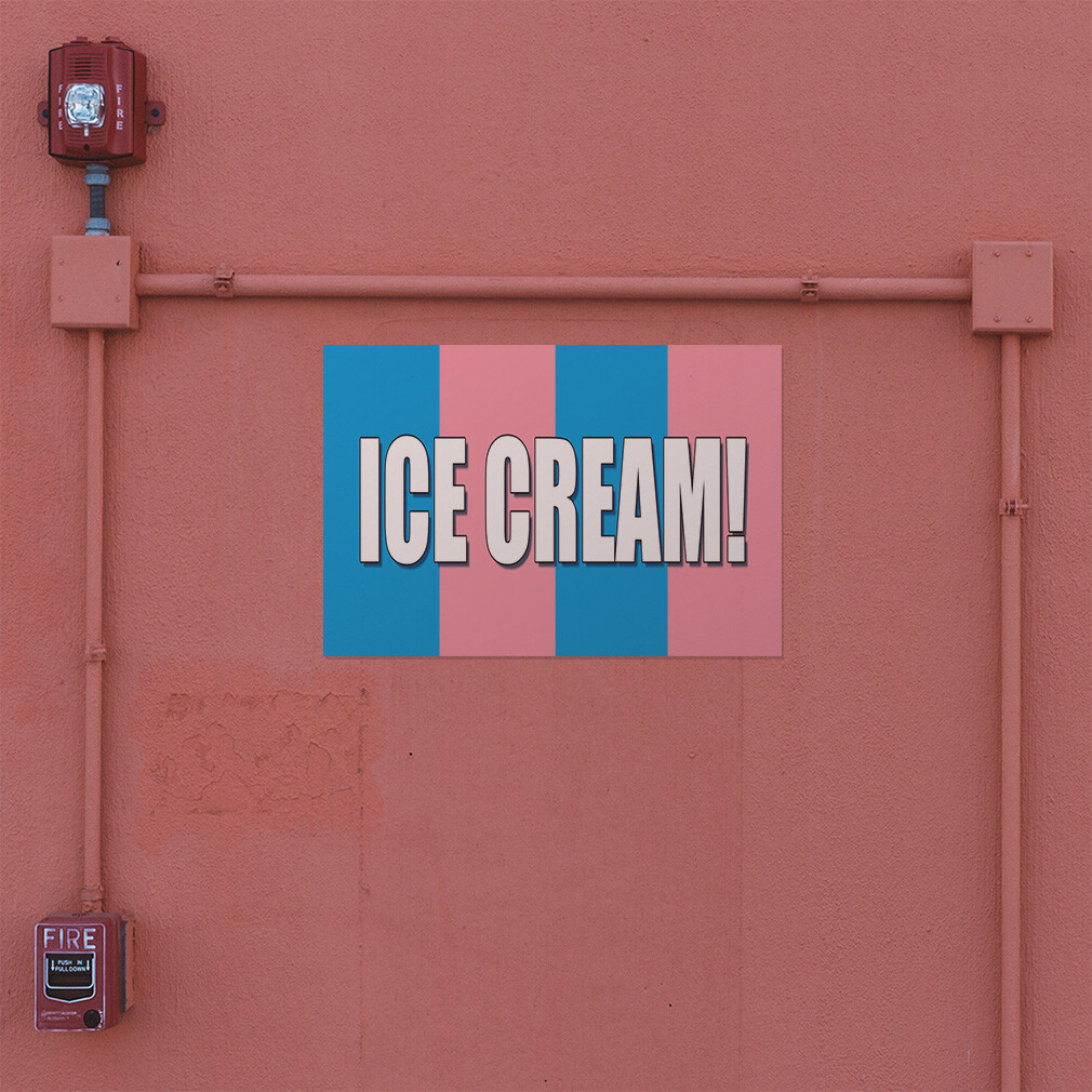 Decal Stickers Ice Cream! Food Fair Promotion Business Vinyl Store Sign Label