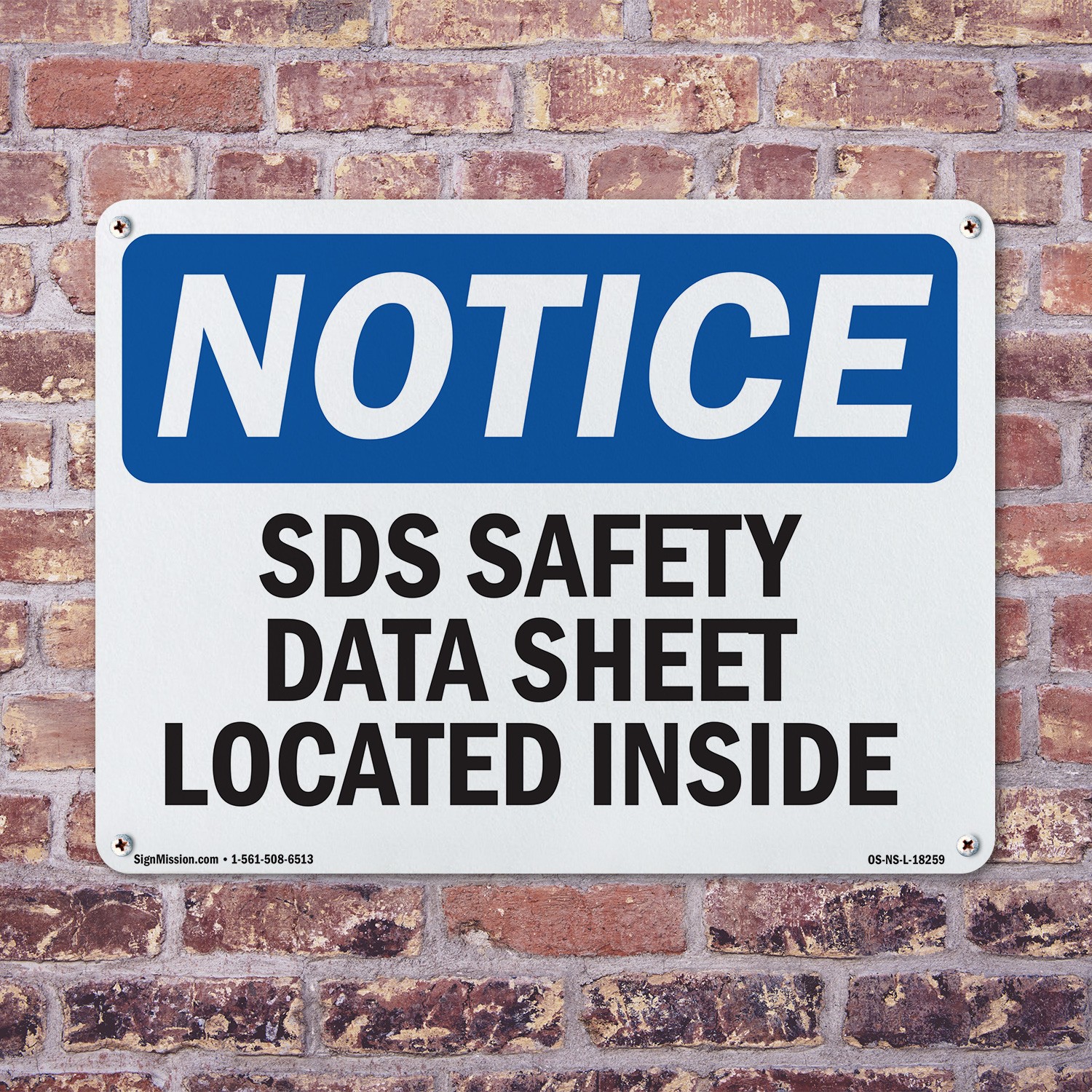 SDS Safety Data Sheet Located Inside OSHA Notice Sign Or Decal – 5 or 10 Pack