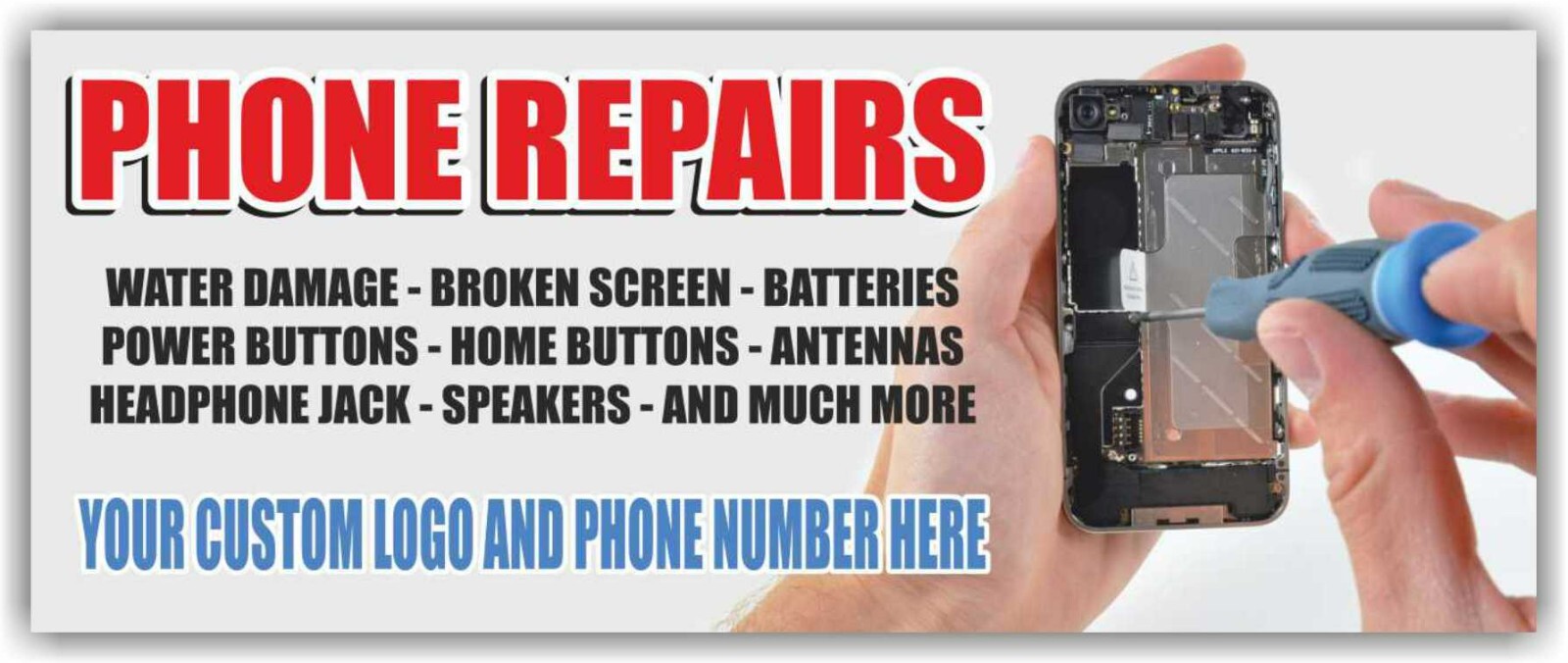 PHONE REPAIRS Advertising Banner Vinyl Mesh Sign service diagnostics fix laptop