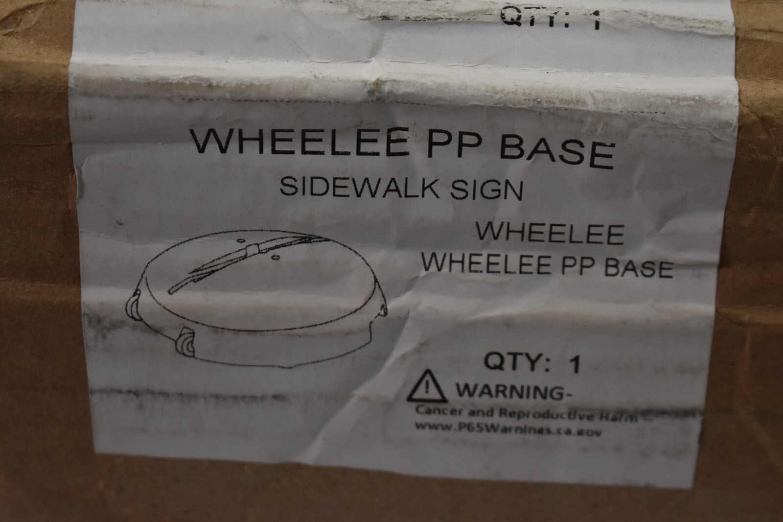 Wheelee Universal PP Base Sidewalk Sign Replacement Black For Portable Pole