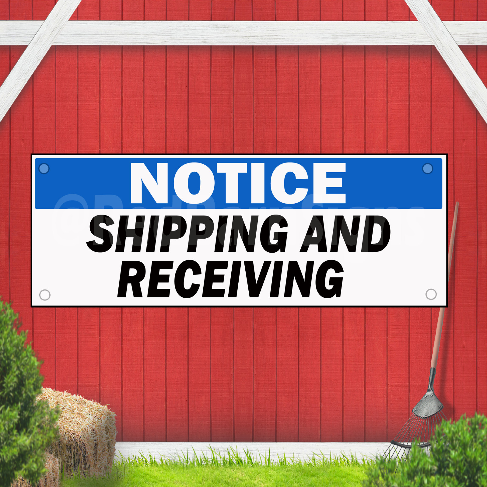 Notice Shipping and Receiving Indoor Outdoor Vinyl Banner Design