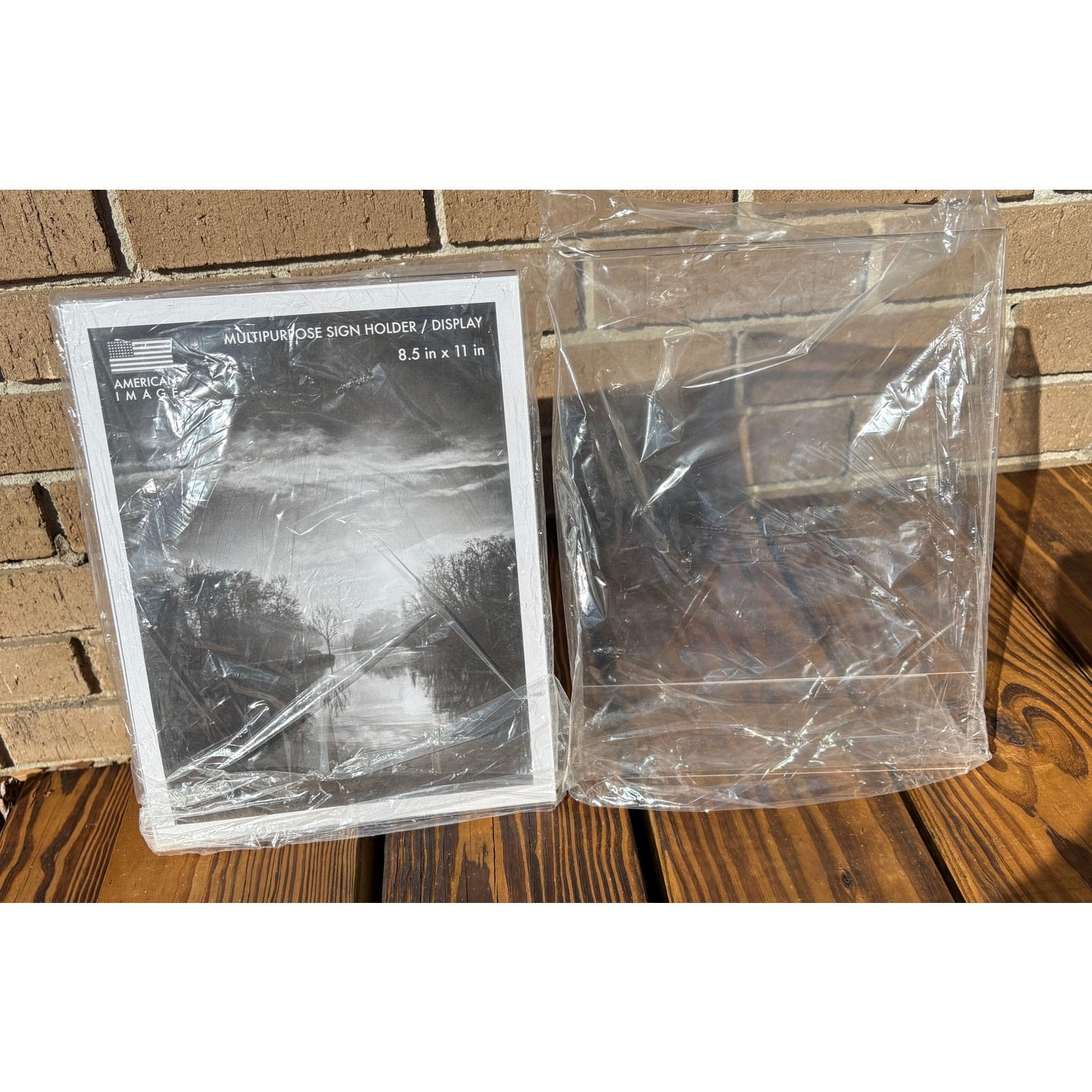 Acrylic Photo Frame 8.5×11 Vertical Clear Plastic Display Sign Picture Easel NWT