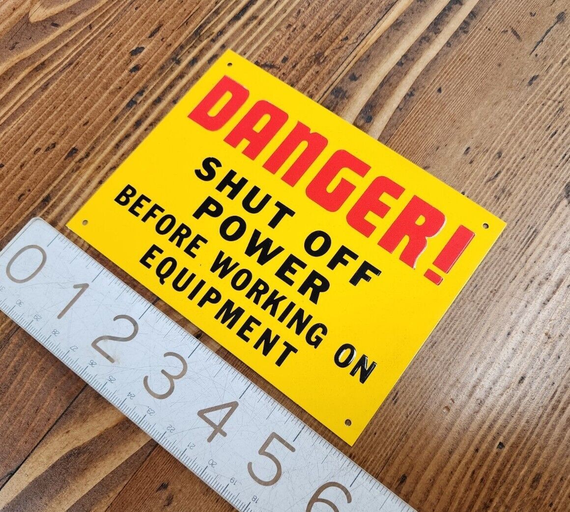 OSHA Danger Sign – Steel “Power Shutoff Before Working” Heavy Duty Sign Label ☆