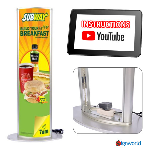 LED Double Sided Free Standing Light Box Advertising Display Sign 50″